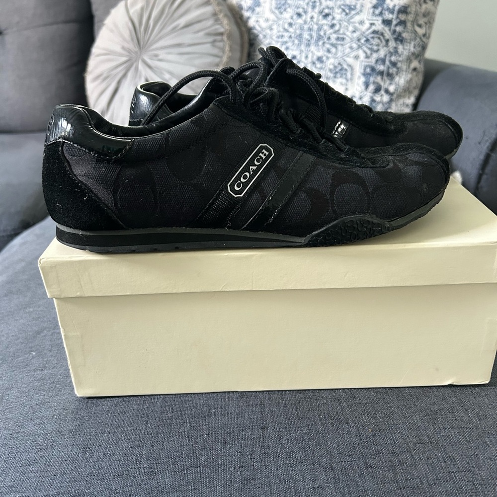 Coach Black Monogram Sneakers (Kaitlyn) 6.5